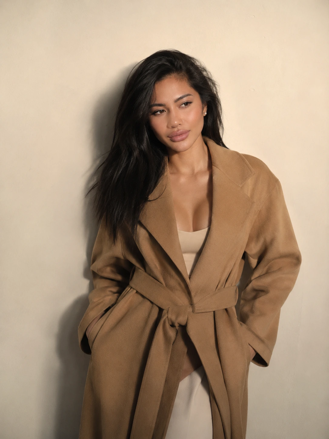 Camel Wrap Coat